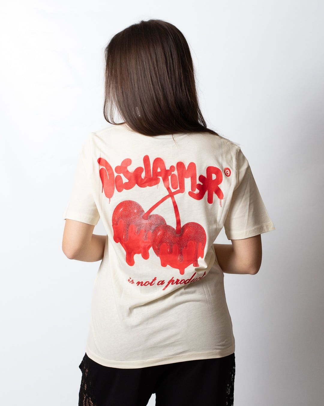 T-Shirt Disclaimer con stampa "Cherry" donna