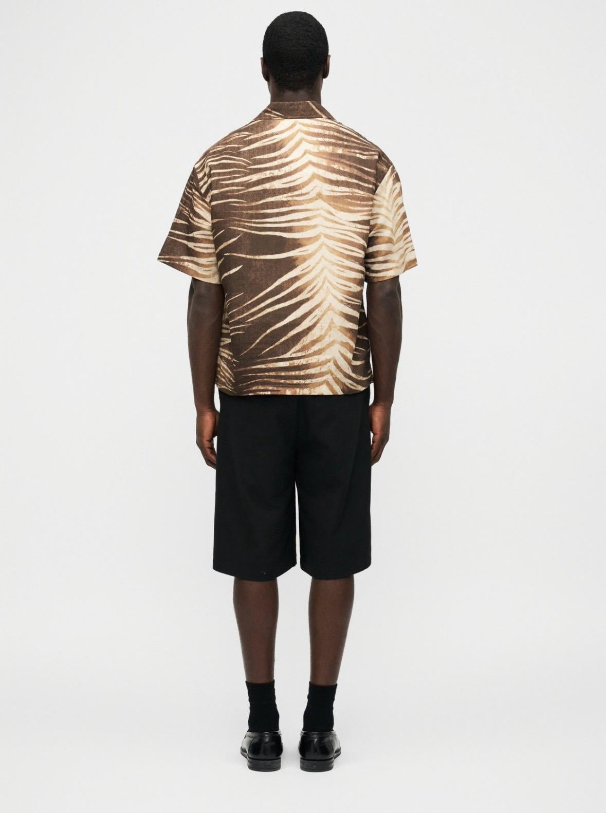 Camicia Just Cavalli in lino con stampa "Nepal Tiger"