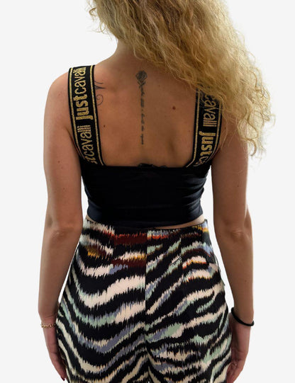 Top Just Cavalli cropped con dettaglio serpente donna