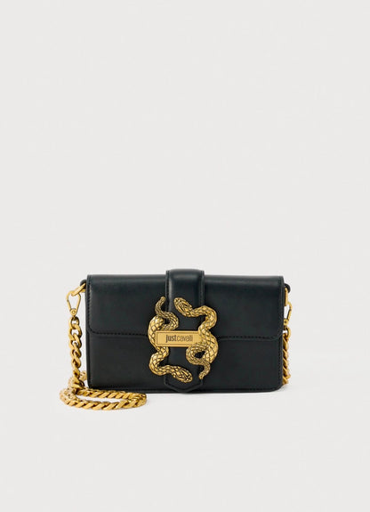 Borsa Just Cavalli a tracolla logo oro snakes donna