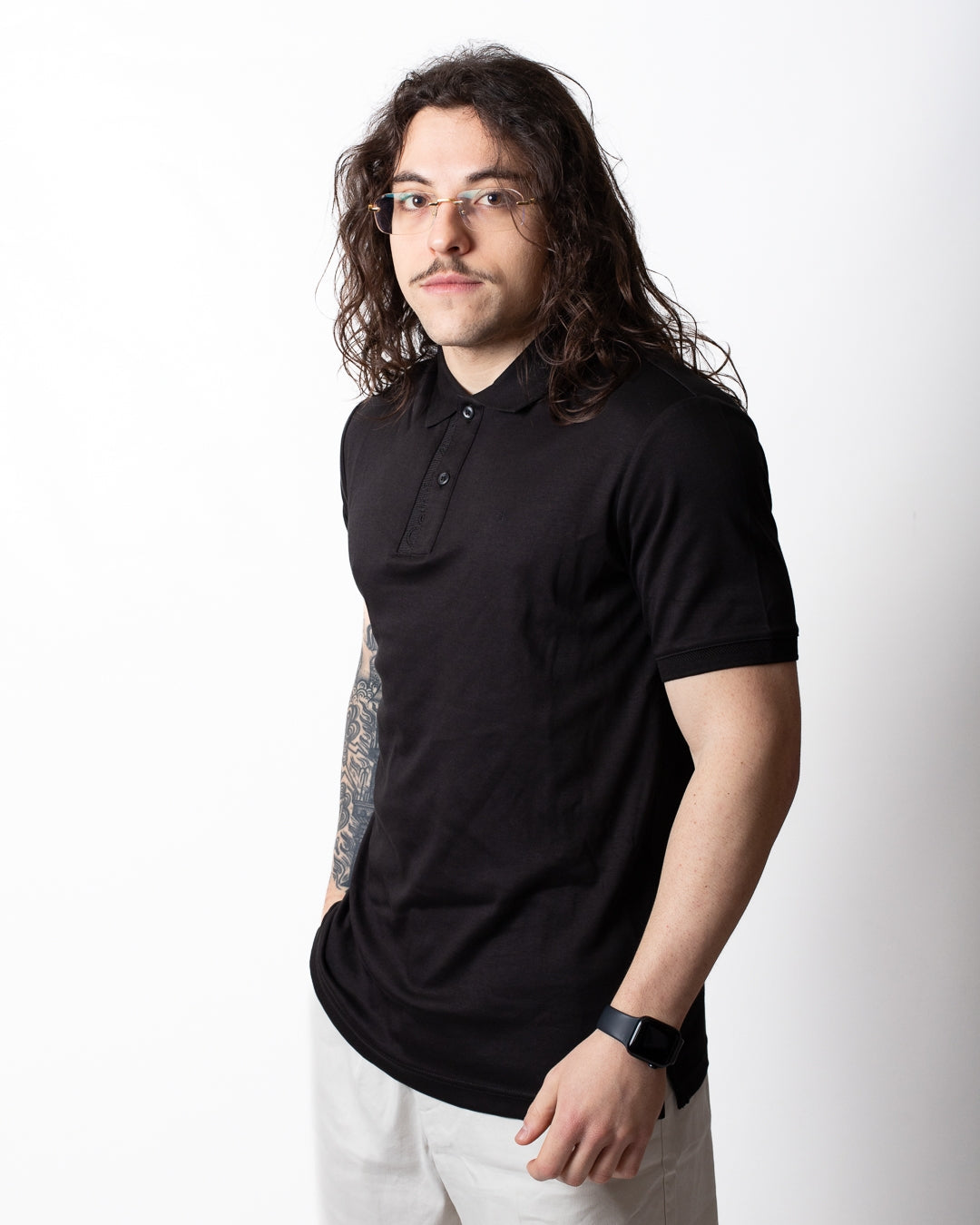 Polo Calvin Klein in cotone con logo in rilievo uomo