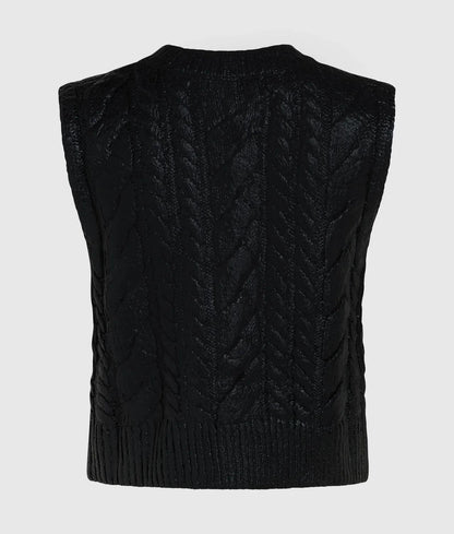 Gilet Karl Lagerfeld Jeans in maglia effetto metallizzato con logo ricamato