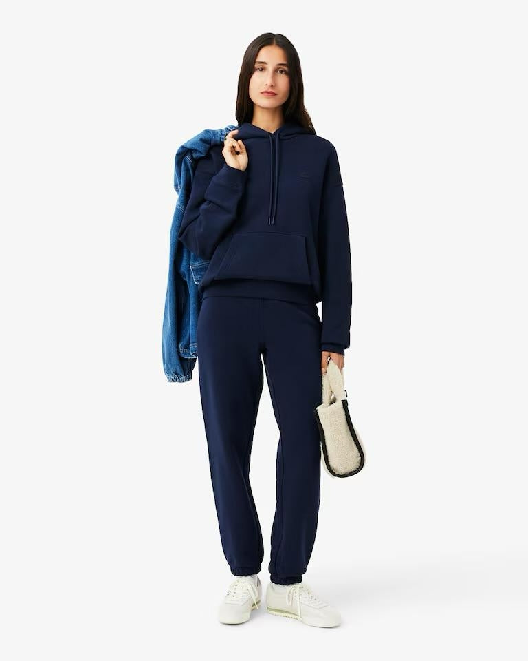 Pantalone Lacoste in felpa con logo tono su tono uomo