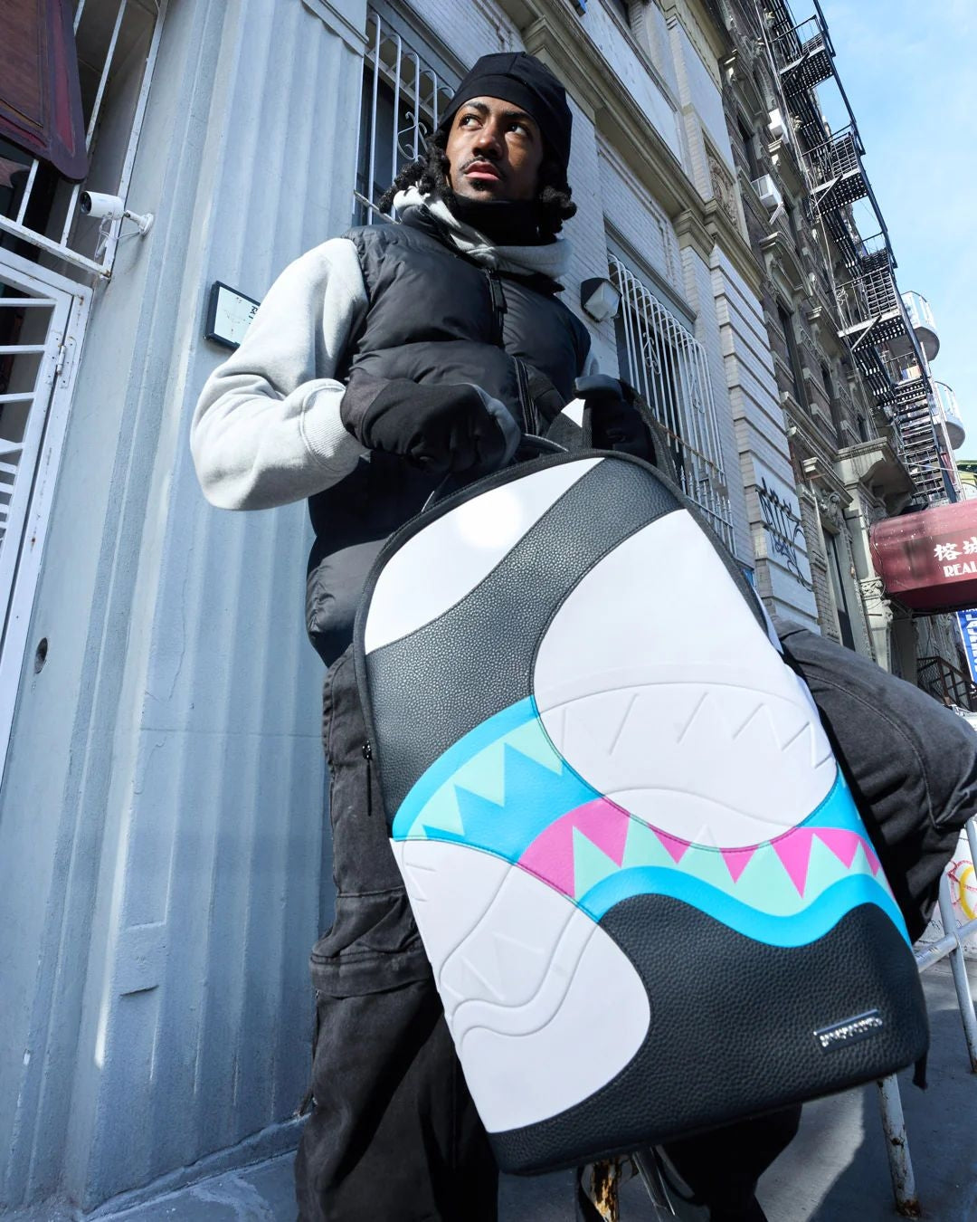 Zaino Sprayground bianco e nero "Dreamscape  backpack"