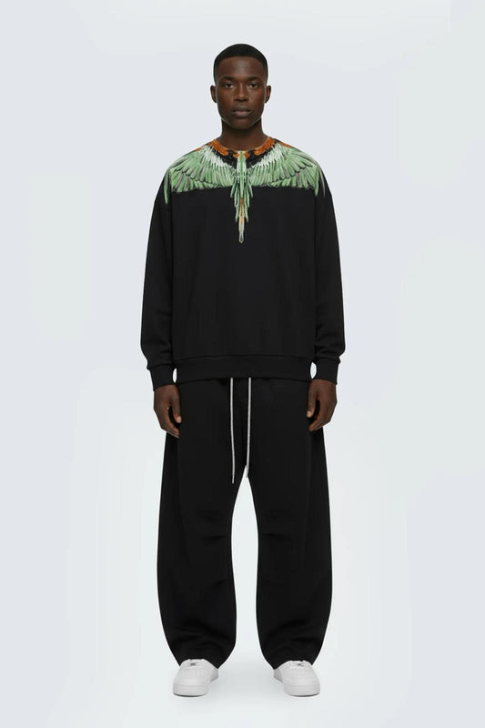 Felpa Marcelo Burlon girocollo "Black Wings" uomo