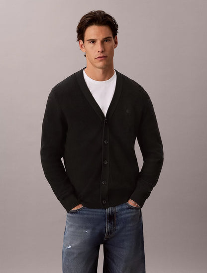 Cardigan Calvin Klein in cotone texturizzato uomo