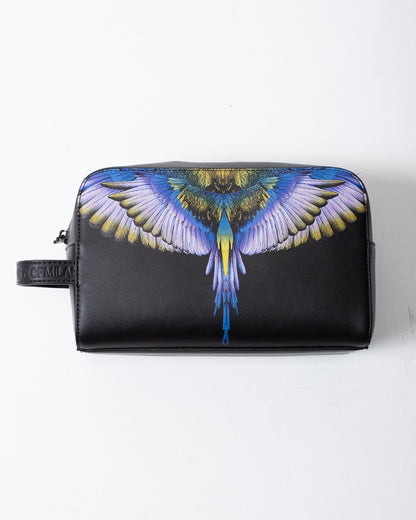 Pochette Marcelo Burlon beauty in ecopelle con logo wings colorfull