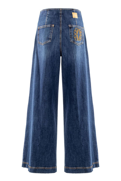 Jeans Nenette wide leg con fibbia donna
