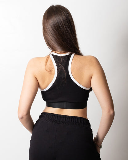 Top Marcelo Burlon cropped con fascia logata donna