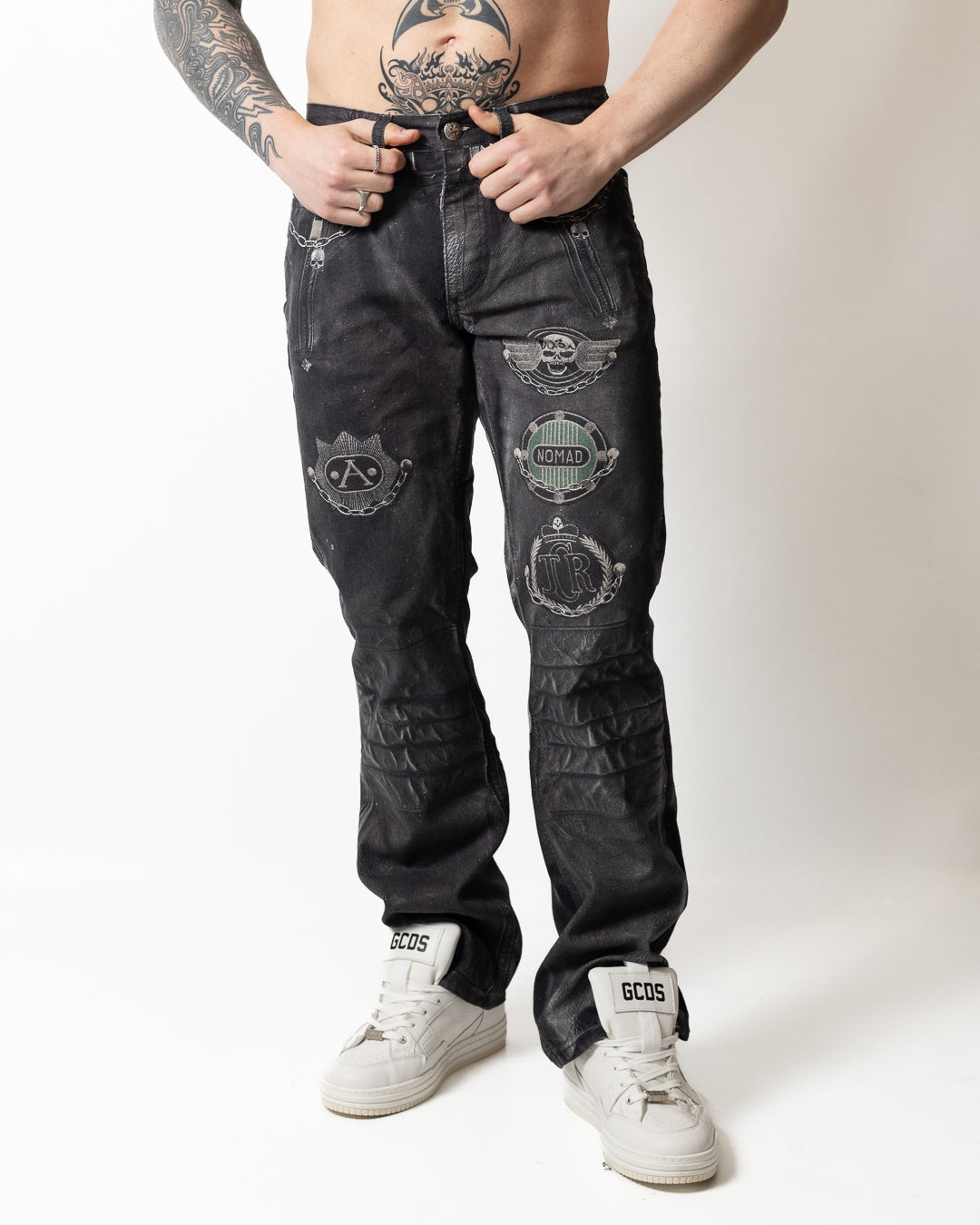 Jeans John Richmond straight con stampa all-over uomo