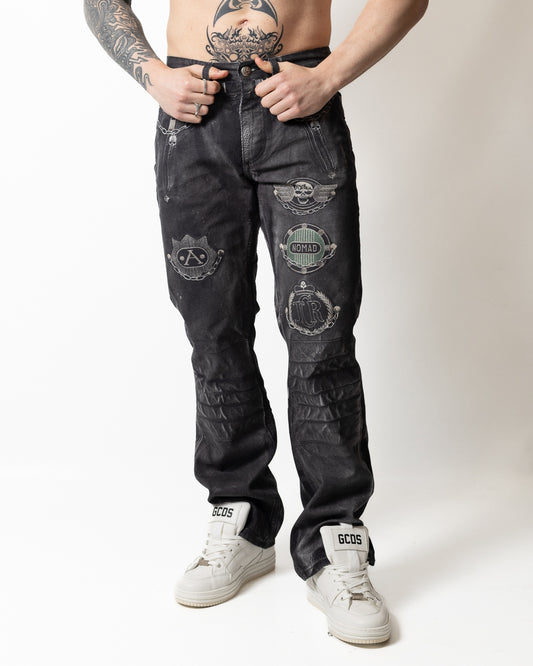 Jeans John Richmond straight con stampa all-over uomo
