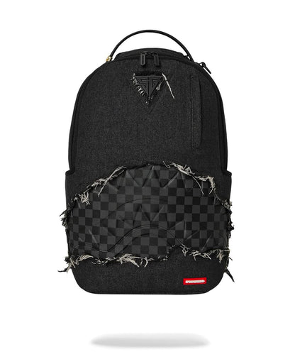 Zaino Sprayground nero BLACK DENIM TEAR SHARK BACKPACK