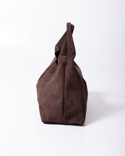 Borsa Just Cavalli in camoscio con dettaglio logo in metallo oro