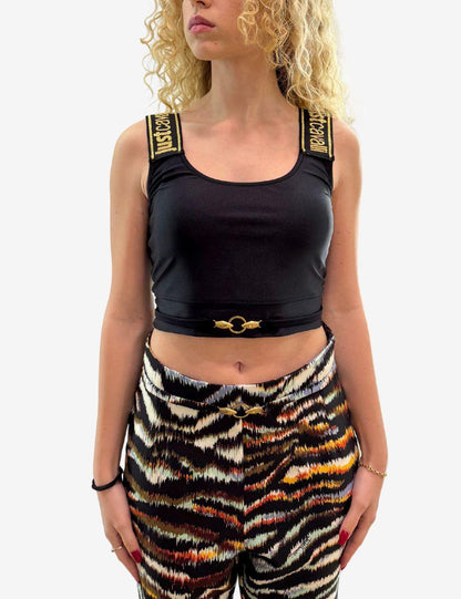 Top Just Cavalli cropped con dettaglio serpente donna