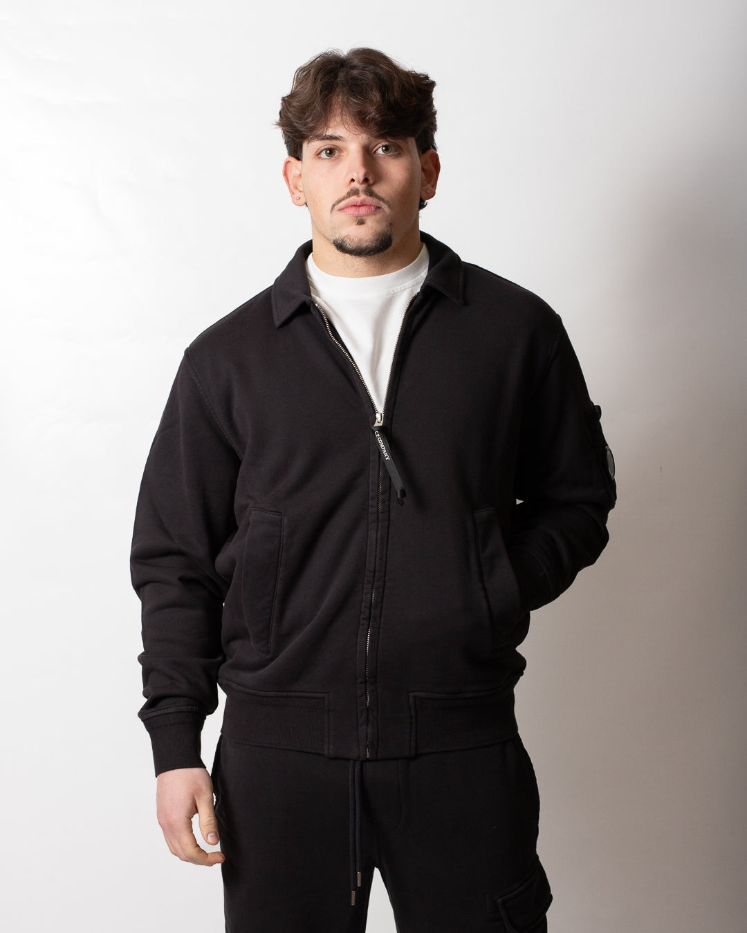 Felpa C.P. Company fullzip con colletto uomo