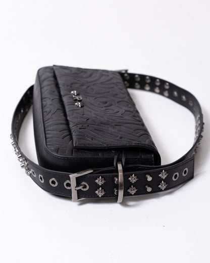 Borsa John Richmond texture in rilievo con borchie e logo