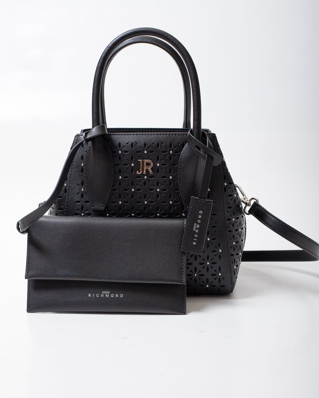Borsa John Richmond in vera pelle con dettagli traforati donna