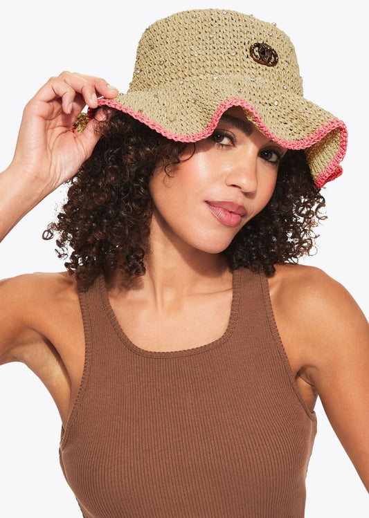 Cappello Kurt Geiger "Chelsea Raffia Bucket" donna