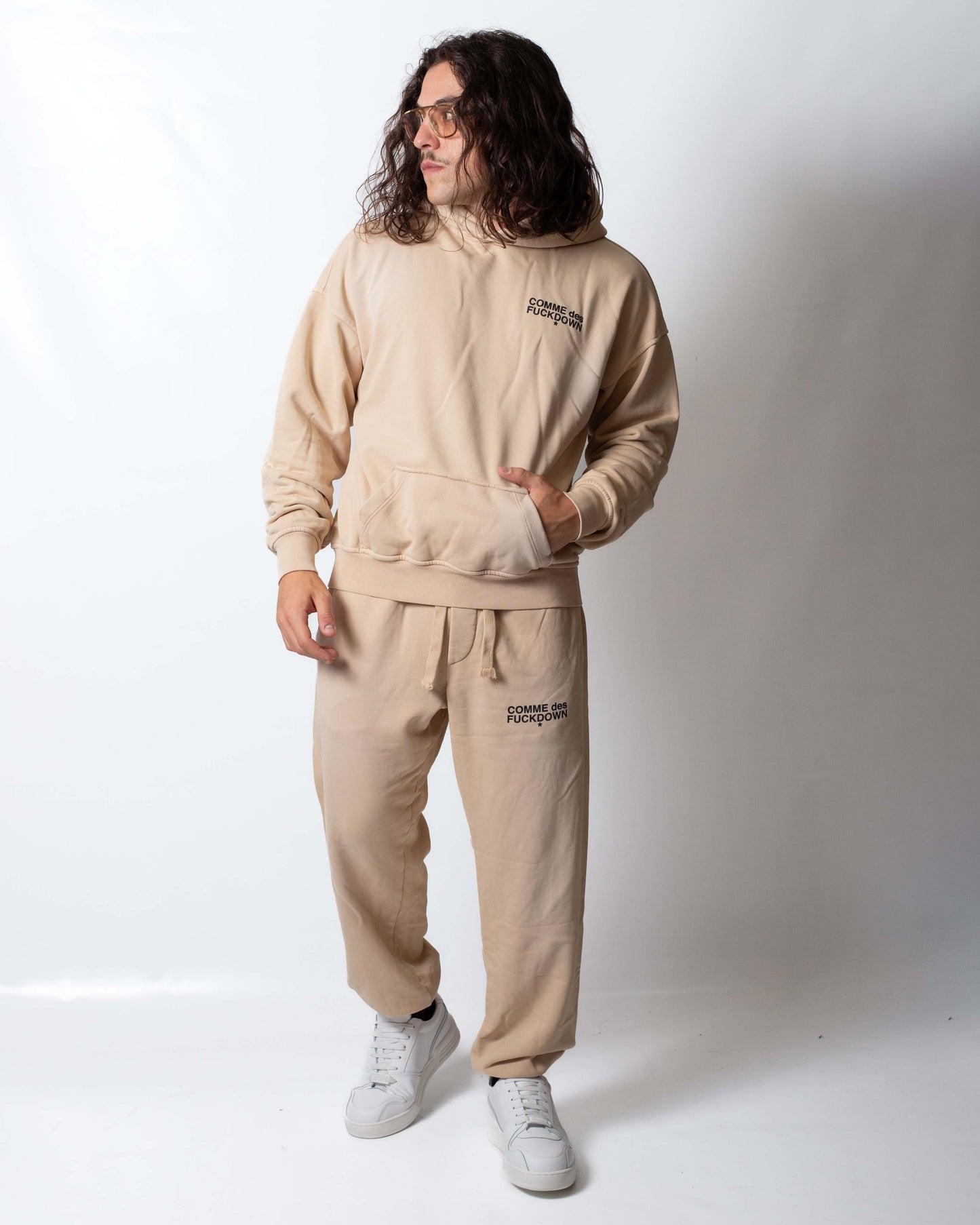 Felpa Comme des Fuckdown con cappuccio e stampe uomo