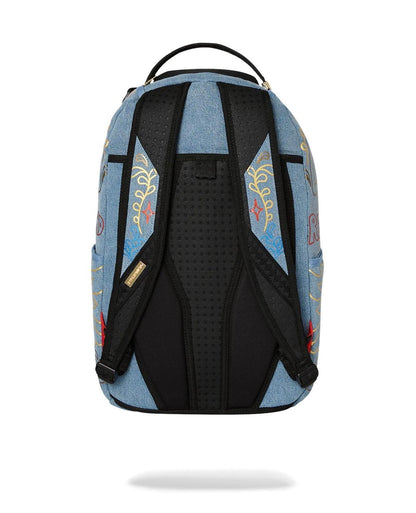 Zaino Sprayground denim Metallic printed denim shark dlxsv backpack