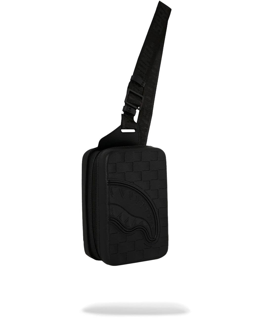 Tracolla Sprayground nero RAISED CHECK HARD SHELL SLING
