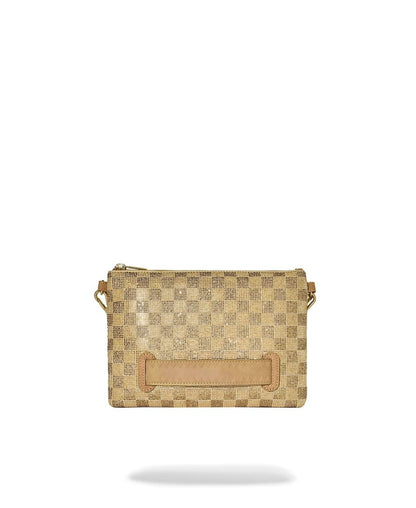 Pochette Sprayground oro 2 TONE GOLD TRINITY CROSSOVER CLUTCH clutch con tracolla
