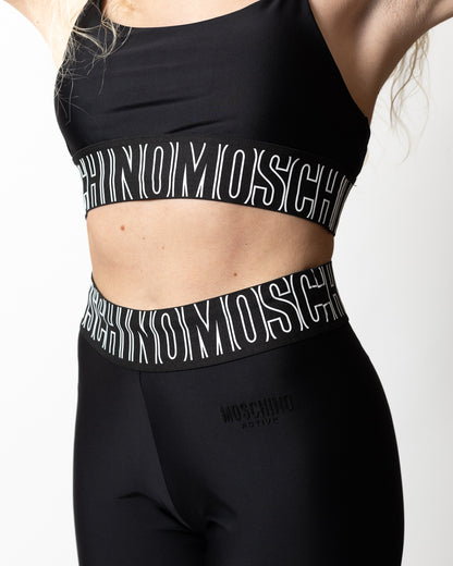 Top Moschino Active cropped in satin donna