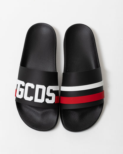 Ciabatte GCDS in gomma "Logo Band Black" uomo