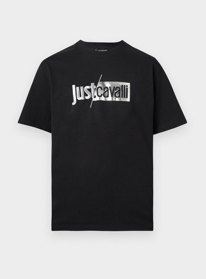 T-Shirt Just Cavalli girocollo con logo lucido e ricamo  uomo