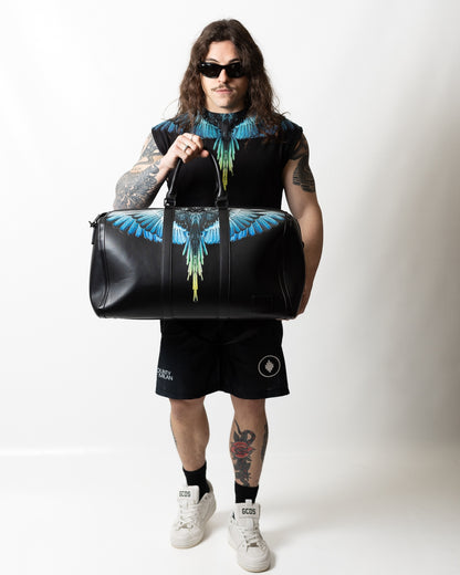 Borsone Marcelo Burlon in ecopelle "Icon Wings Royal" logato