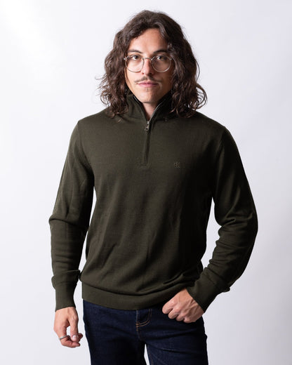 Maglia Calvin Klein mezza zip in lana uomo