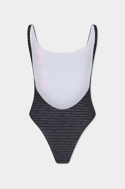 Costume intero Dsquared2 con logo all-over donna