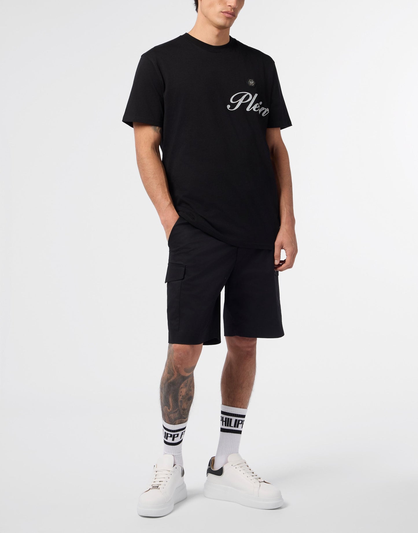 T-Shirt Philipp Plein con logo signature e applicazione