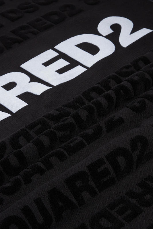 Telo mare Dsquared2 in spugna con logo all-over