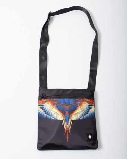 Tracolla Marcelo Burlon in nylon con logo wings colorfull