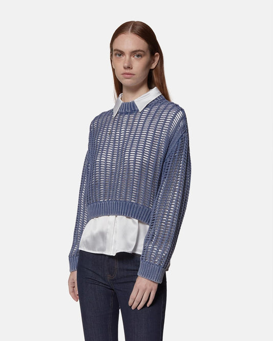 Maglia Richmond X traforata effetto denim donna