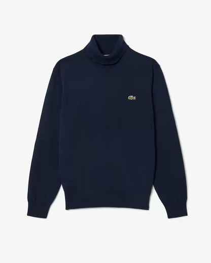 Maglia Lacoste dolcevita con logo ricamato