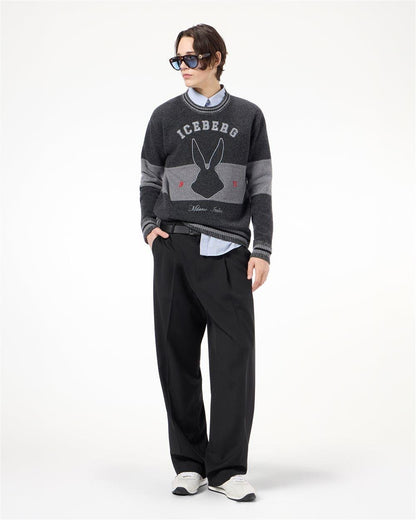 Maglia Iceberg in lana Bugs Bunny Looney Tunes con ricami