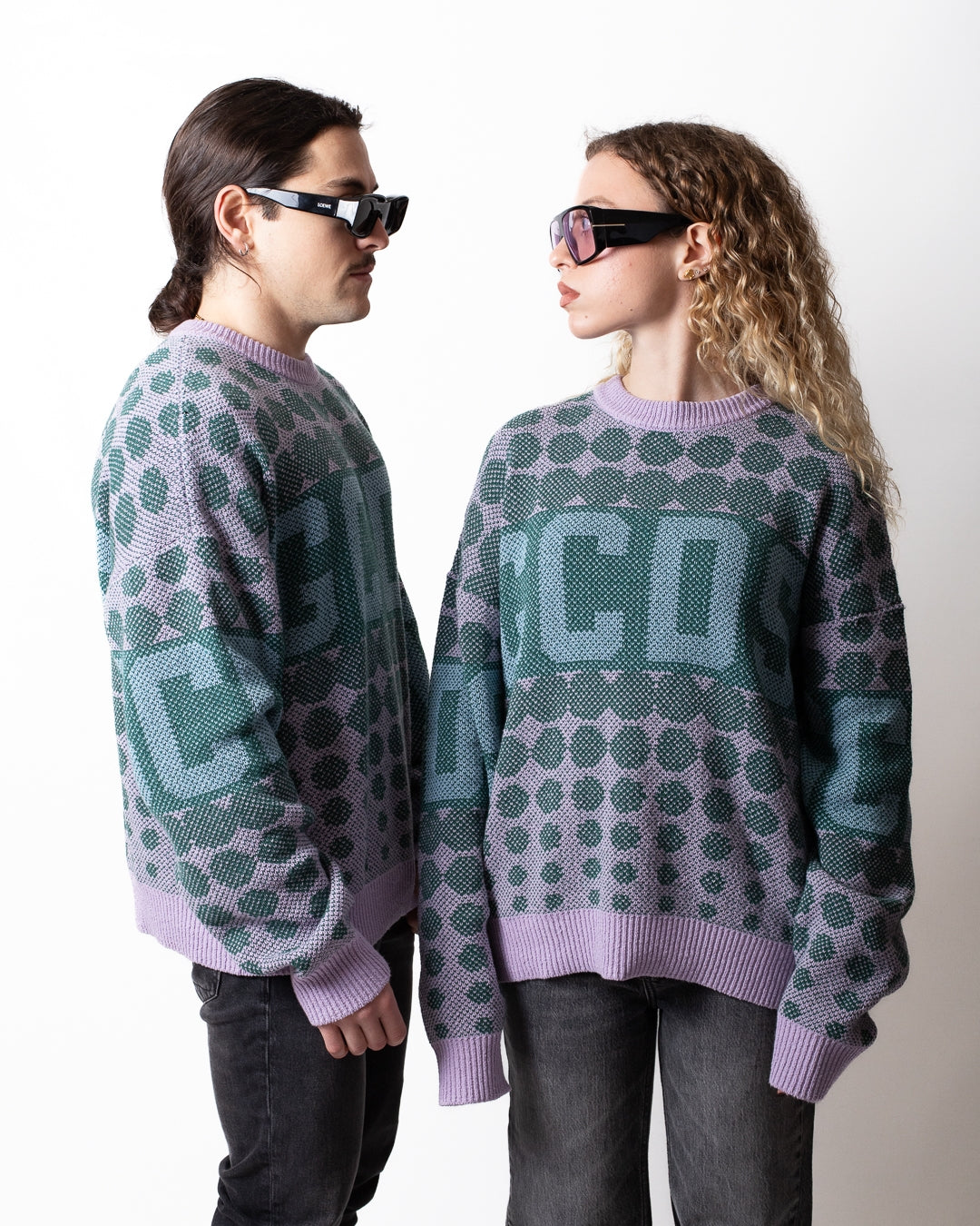 Maglia GCDS girocollo con fantasia uomo