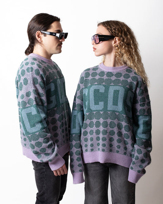 Maglia GCDS girocollo con fantasia uomo