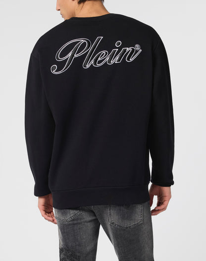 Felpa Philipp Plein con logo Signature ricamato e applicazione