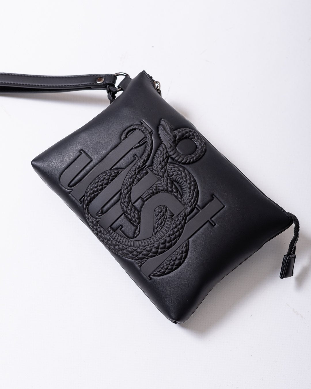 Pochette Just Cavalli in eco pelle con logo gommato in rilievo