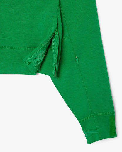 Felpa Lacoste cropped con cappuccio e logo in silicone donna