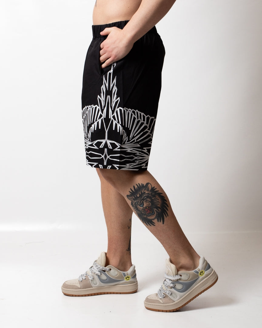 Bermuda Marcelo Burlon in popeline "Icon Wings" uomo