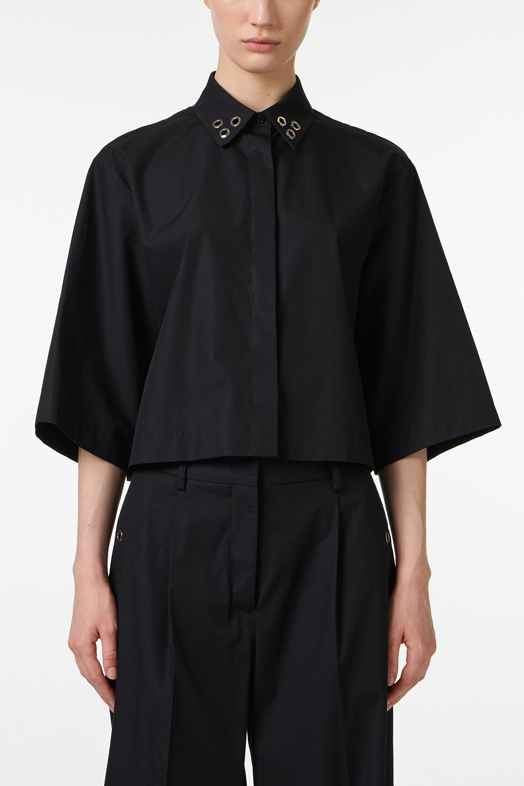 Camicia Iceberg cropped con borchie donna