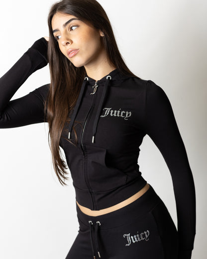 Felpa Juicy Couture fullzip con cappuccio "Oola Diamante" donna