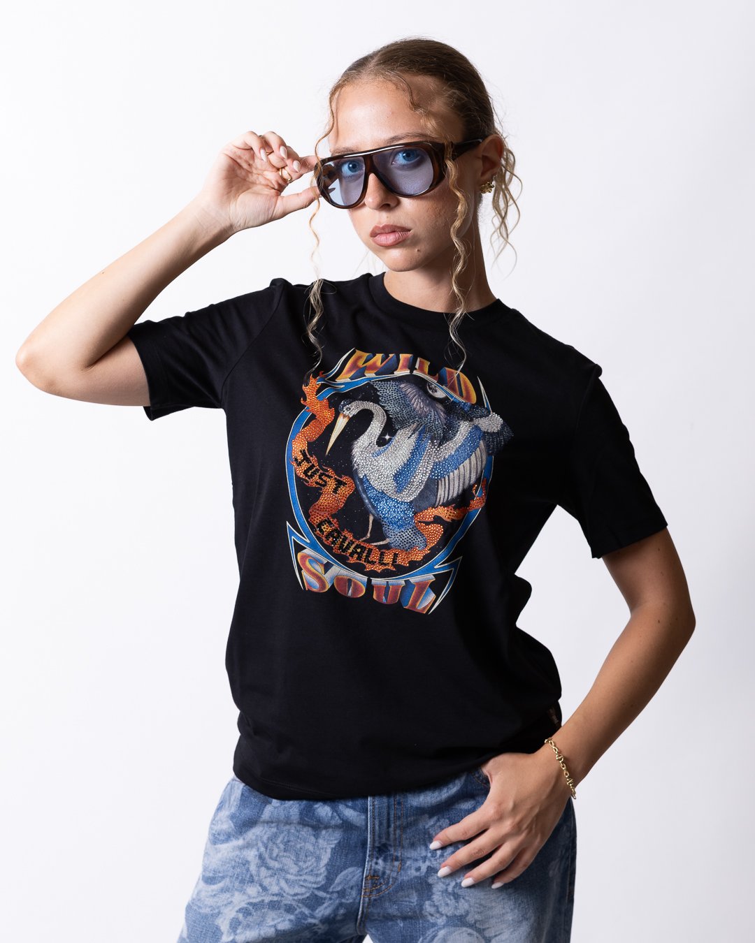 T-Shirt Just Cavalli "Heron Strass" donna