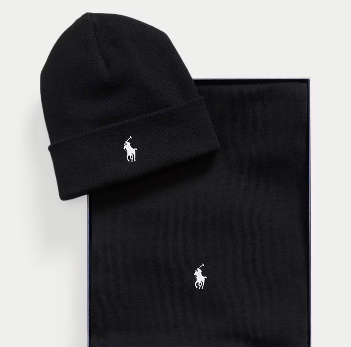 Cappello e sciarpa Polo Ralph Lauren con logo ricamato