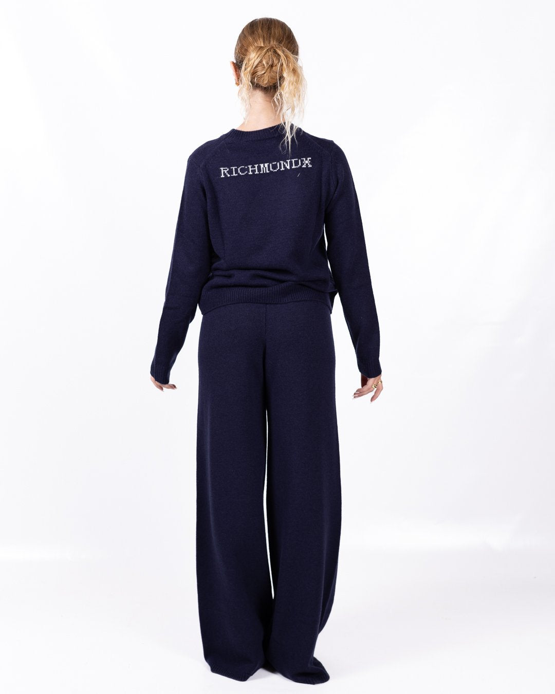 Maglia Richmond X in lana e cashmere con logo jacquard sul retro 
