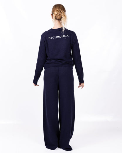 Maglia Richmond X in lana e cashmere con logo jacquard sul retro 